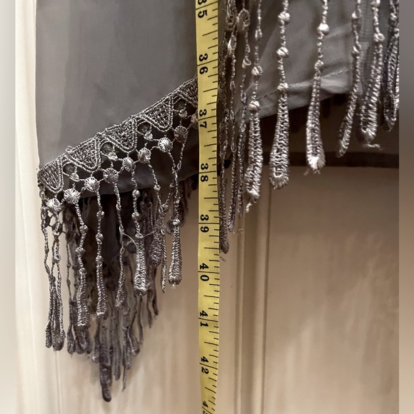 Pretty Angel Size Large grey two toned silk and polyester combo. Dress. NWT - Picture 3 of 16